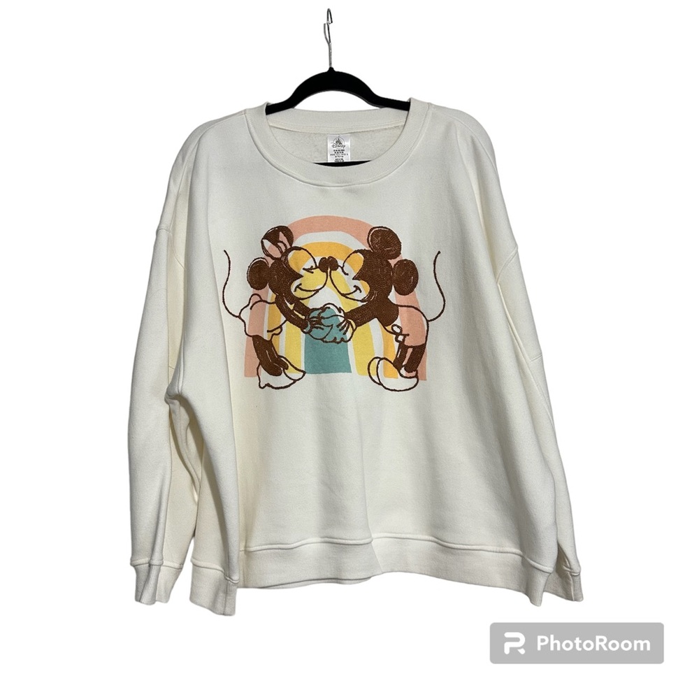 NWT Disneyland Minnie and Mickey Rainbow Crewneck